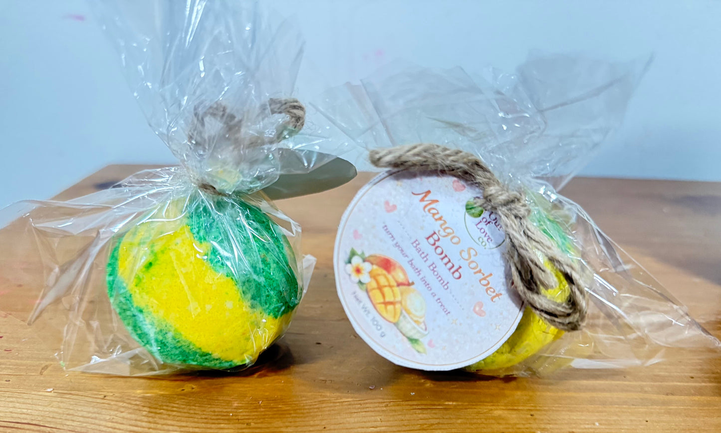 Mango Sorbet Tropical Bath Bomb