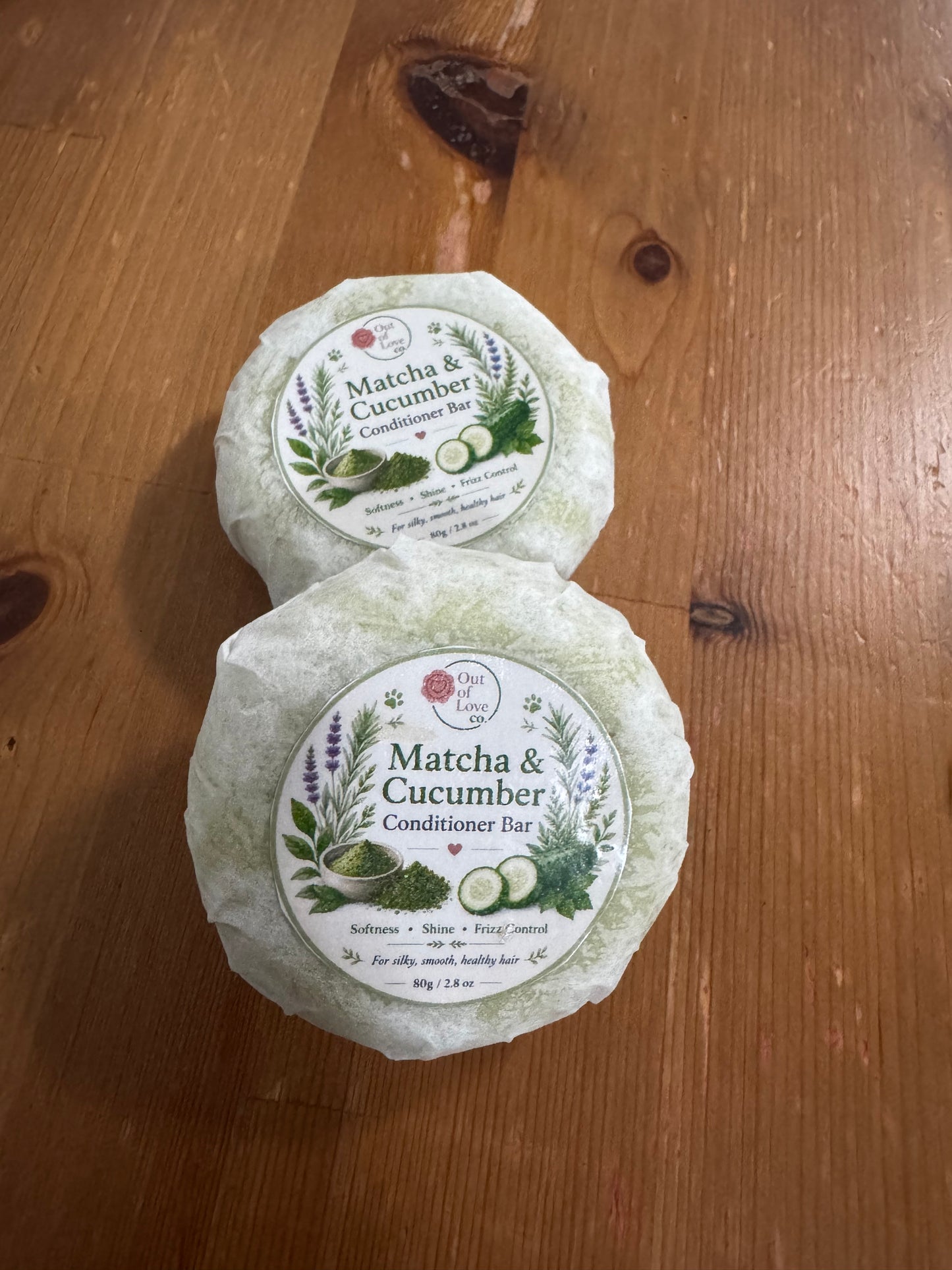 Matcha & Cucumber Conditioner Bar |Fresh Scalp & Soft Hair