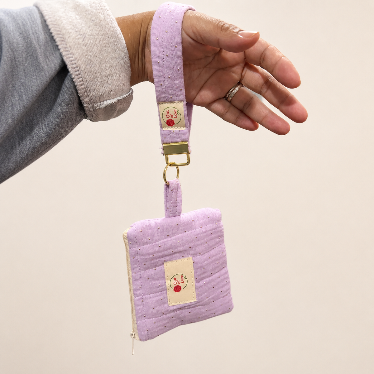 Miranda Quilted Keychain Wallet & Wristlet Set