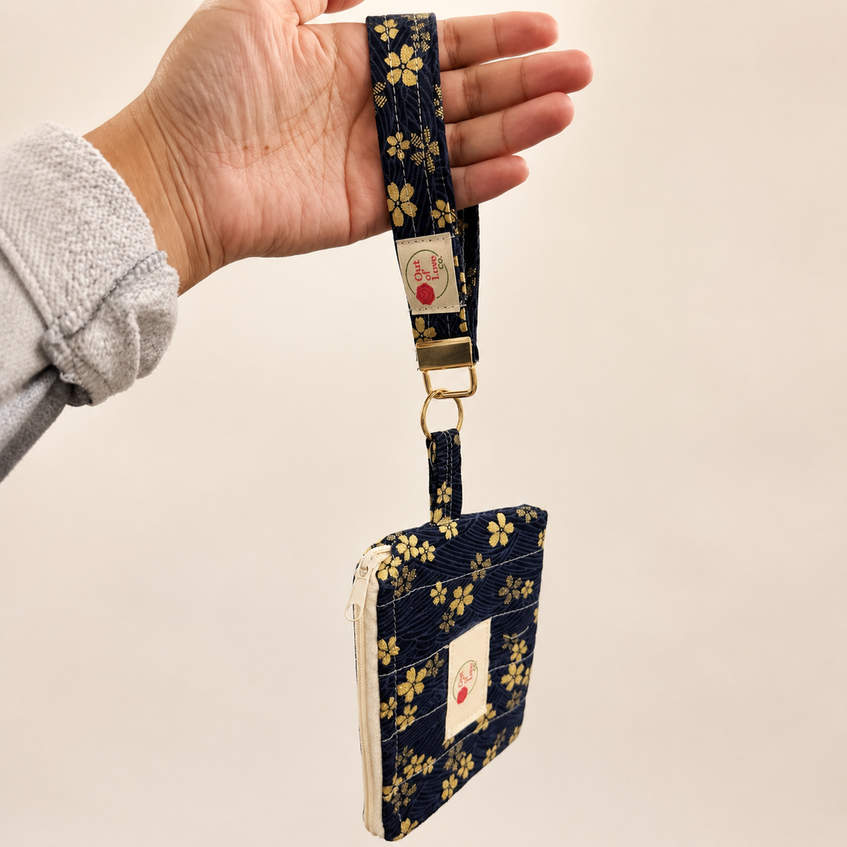 Michaela Quilted Floral Keychain Wallet & Wristlet Set