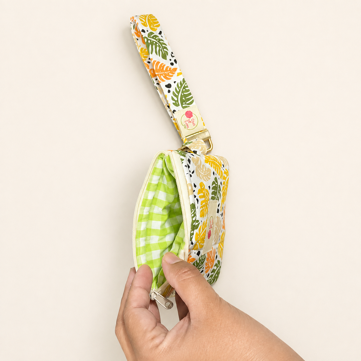 Marisol Quilted Tropical Keychain Wallet & Wristlet Set.