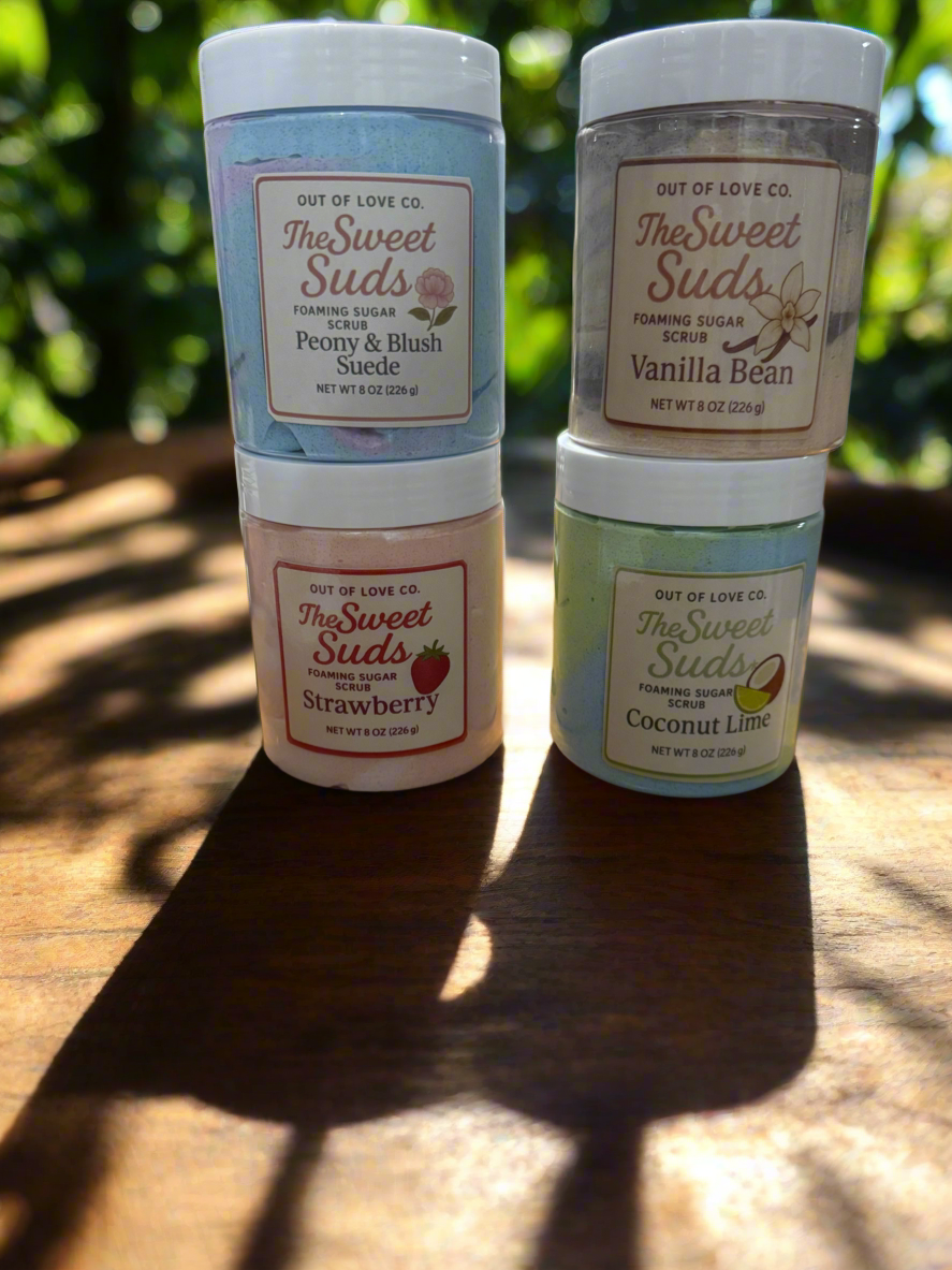 The sweet suds foaming sugar scrubs collection