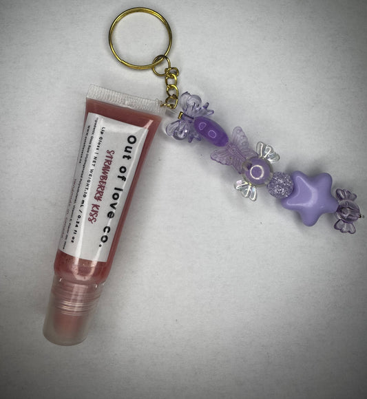Strawberry Kiss Keychain Lip Gloss – 10 ml