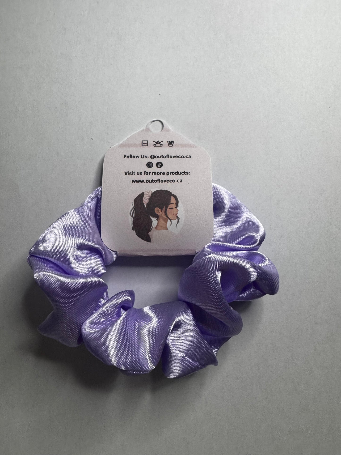 Purple Satin Scrunchie