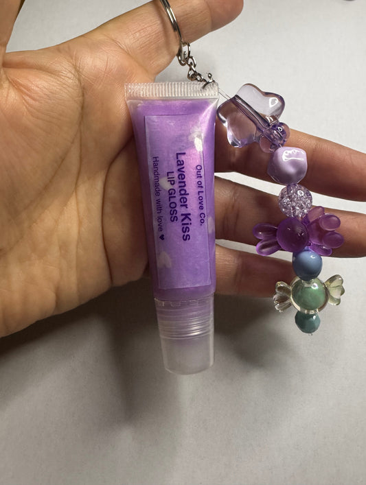 Lavender Kiss Lip Gloss Keychain