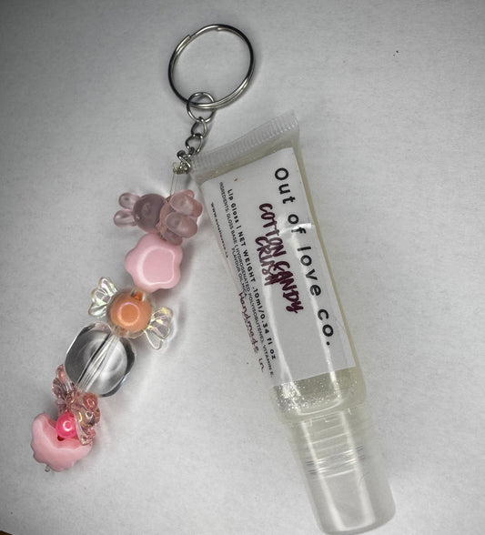 Cotton Candy Crush Keychain Lip Gloss