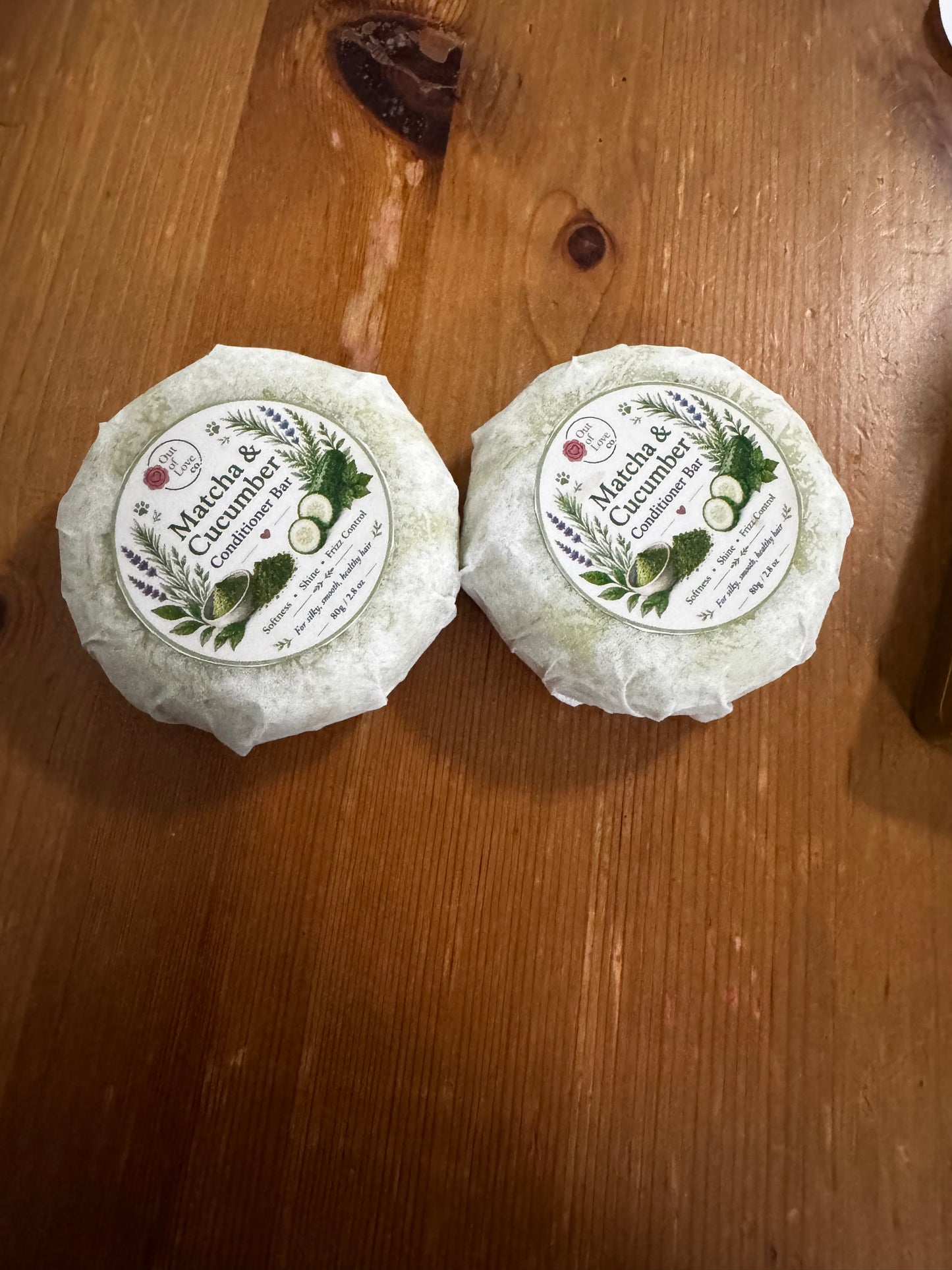 Matcha & Cucumber Conditioner Bar |Fresh Scalp & Soft Hair