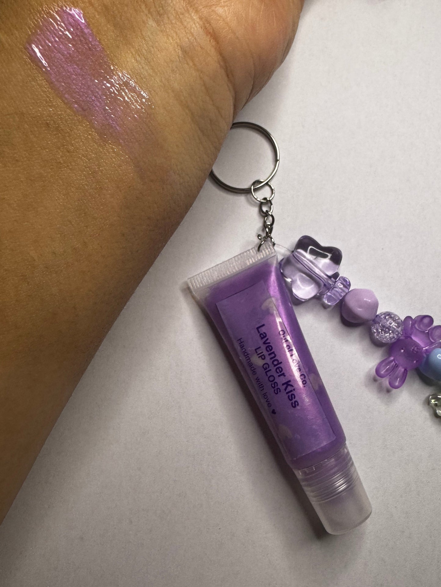 Lavender Kiss Lip Gloss Keychain