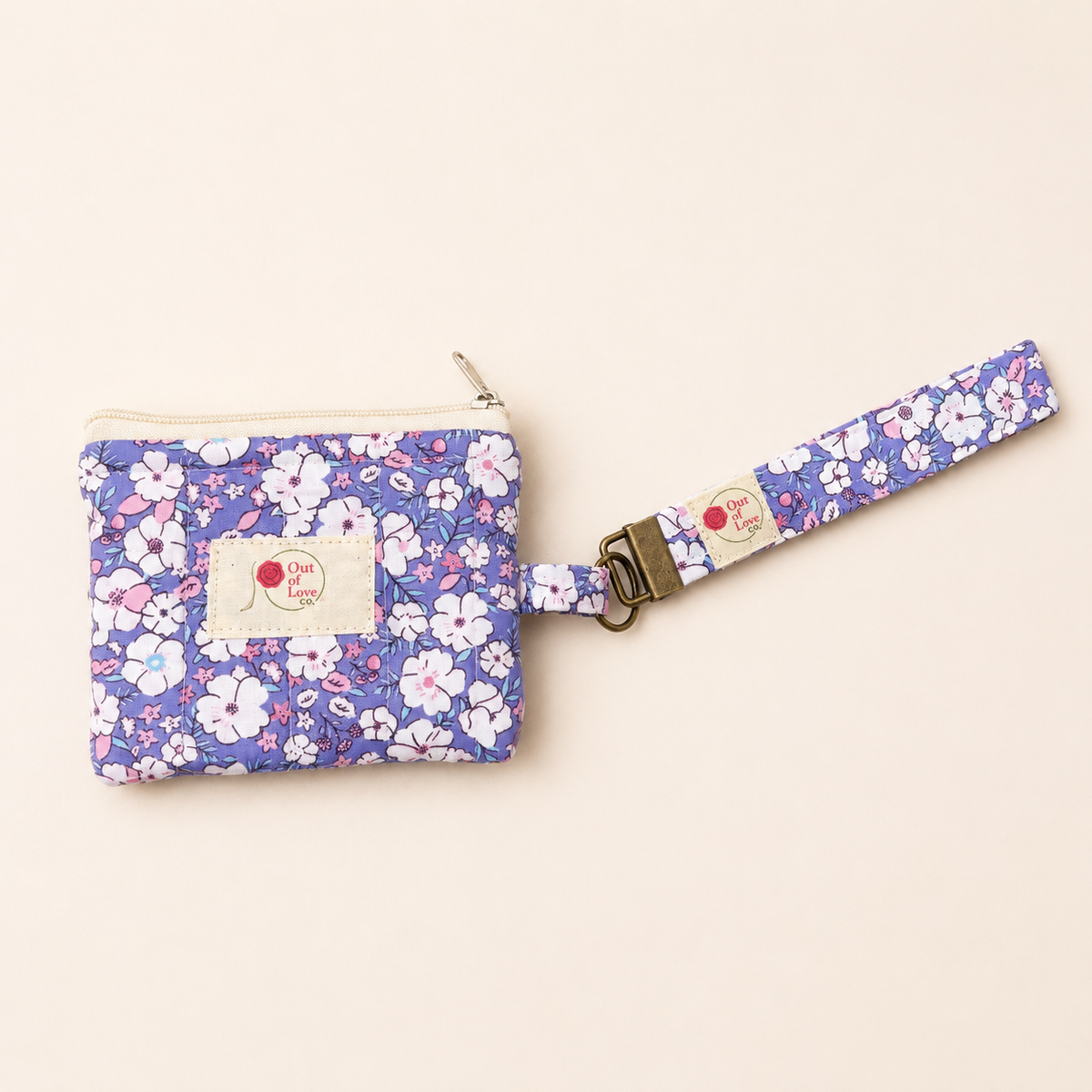 Leticia Quilted Floral Keychain Wallet & Wristlet Set