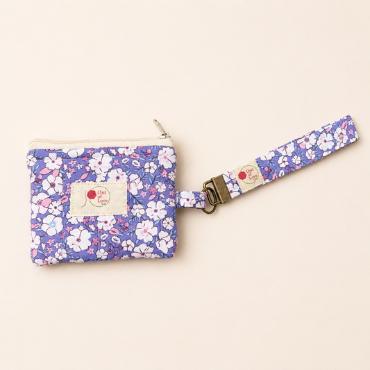 Leticia Quilted Floral Keychain Wallet & Wristlet Set