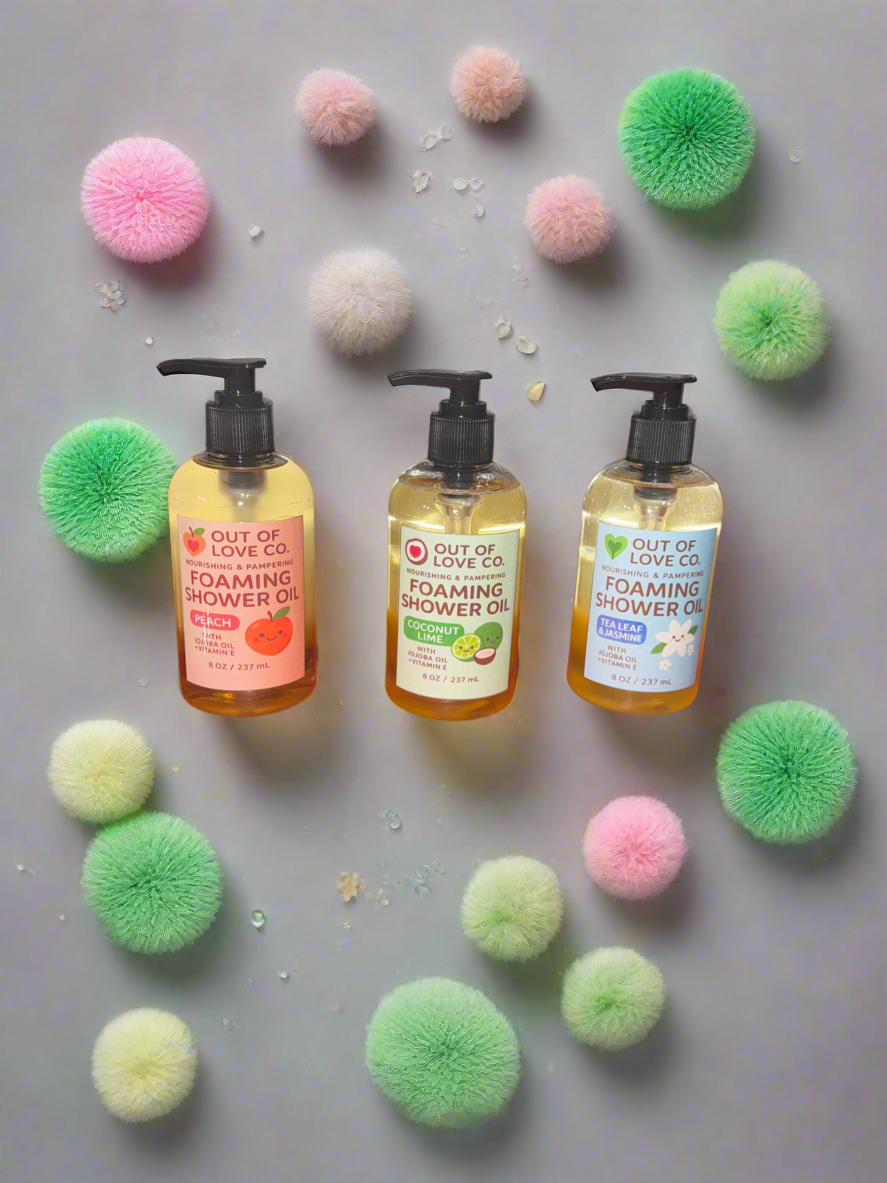 Huiles de douche moussantes