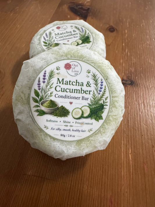 Matcha & Cucumber Conditioner Bar |Fresh Scalp & Soft Hair