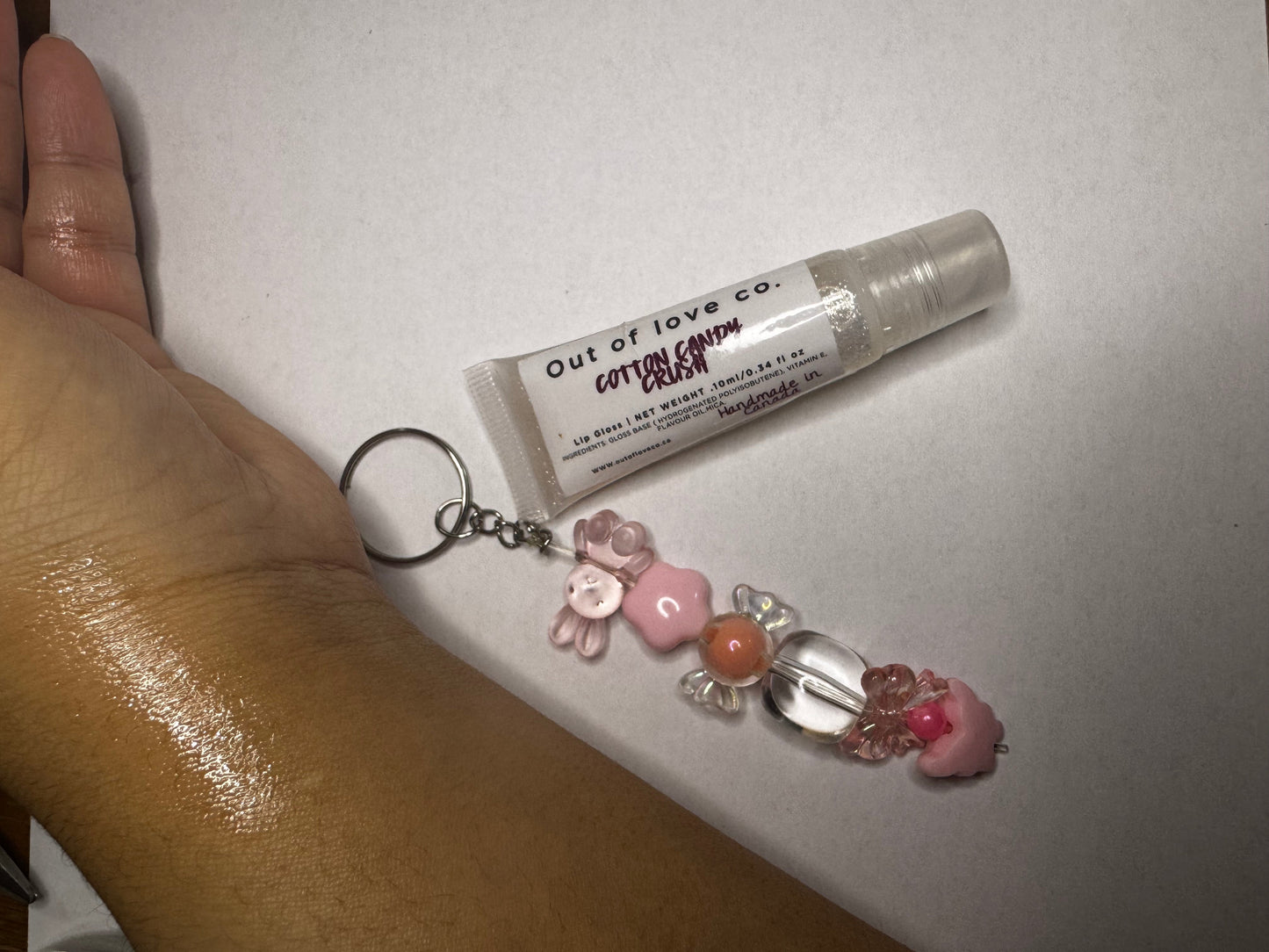 Cotton Candy Crush Keychain Lip Gloss
