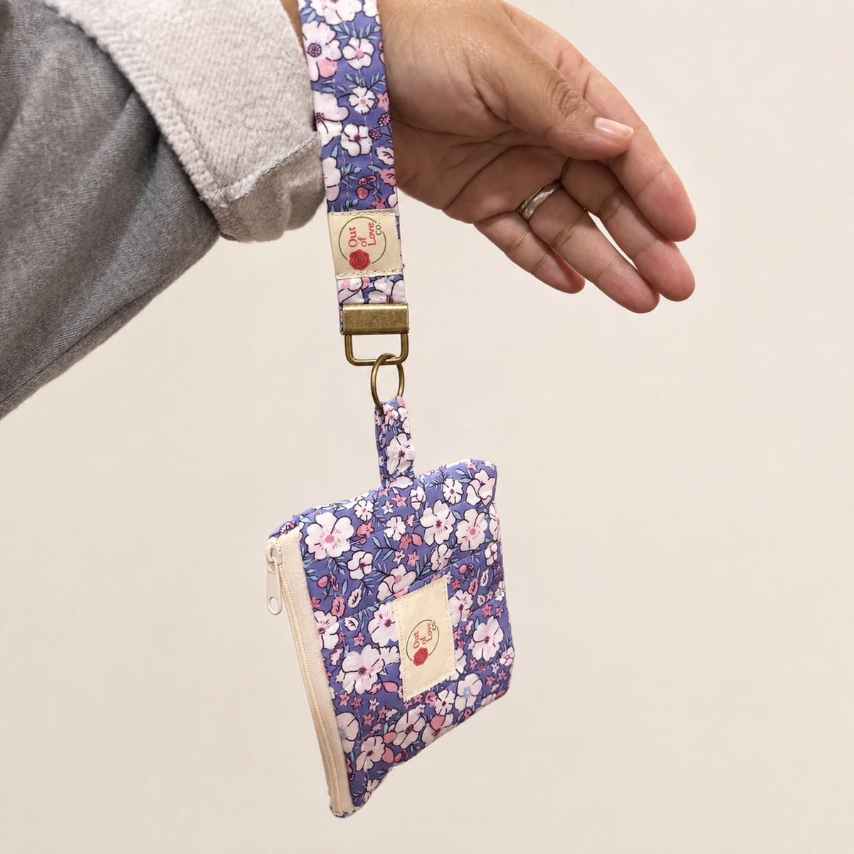 Leticia Quilted Floral Keychain Wallet & Wristlet Set