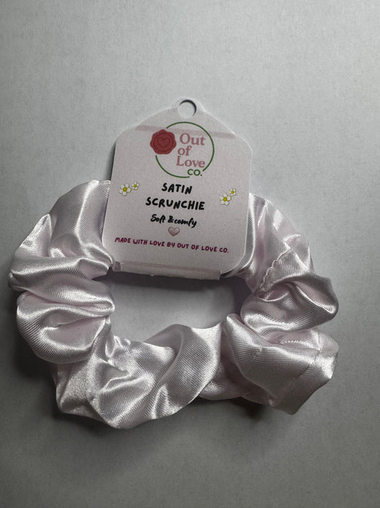 White Satin Scrunchie