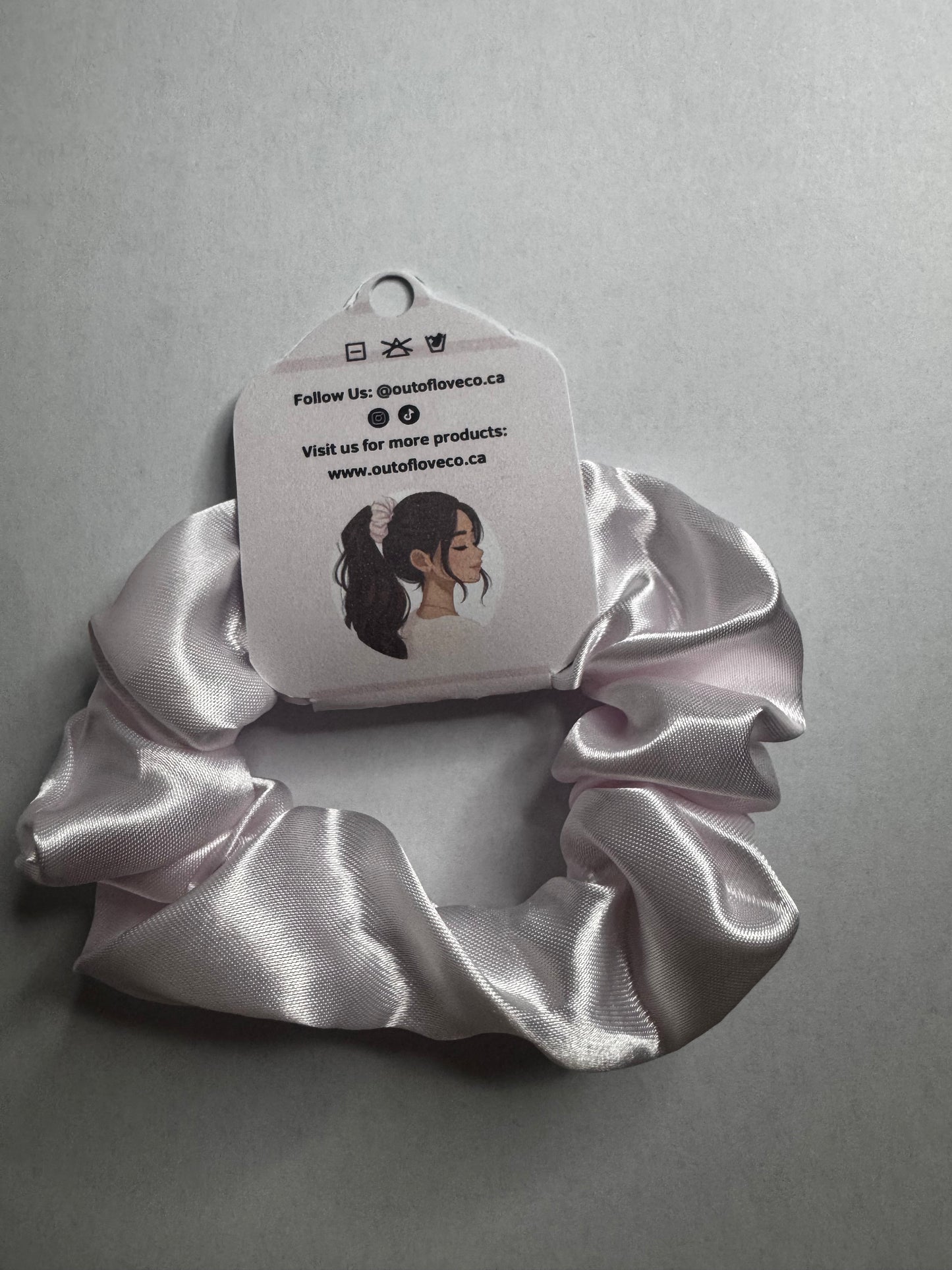White Satin Scrunchie