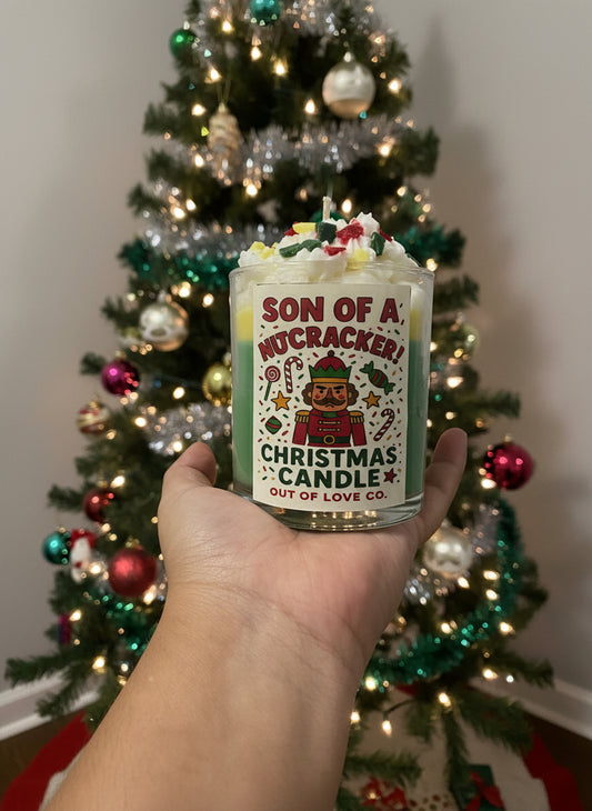 Son of a Nutcracker Christmas Candle (Glass Jar)