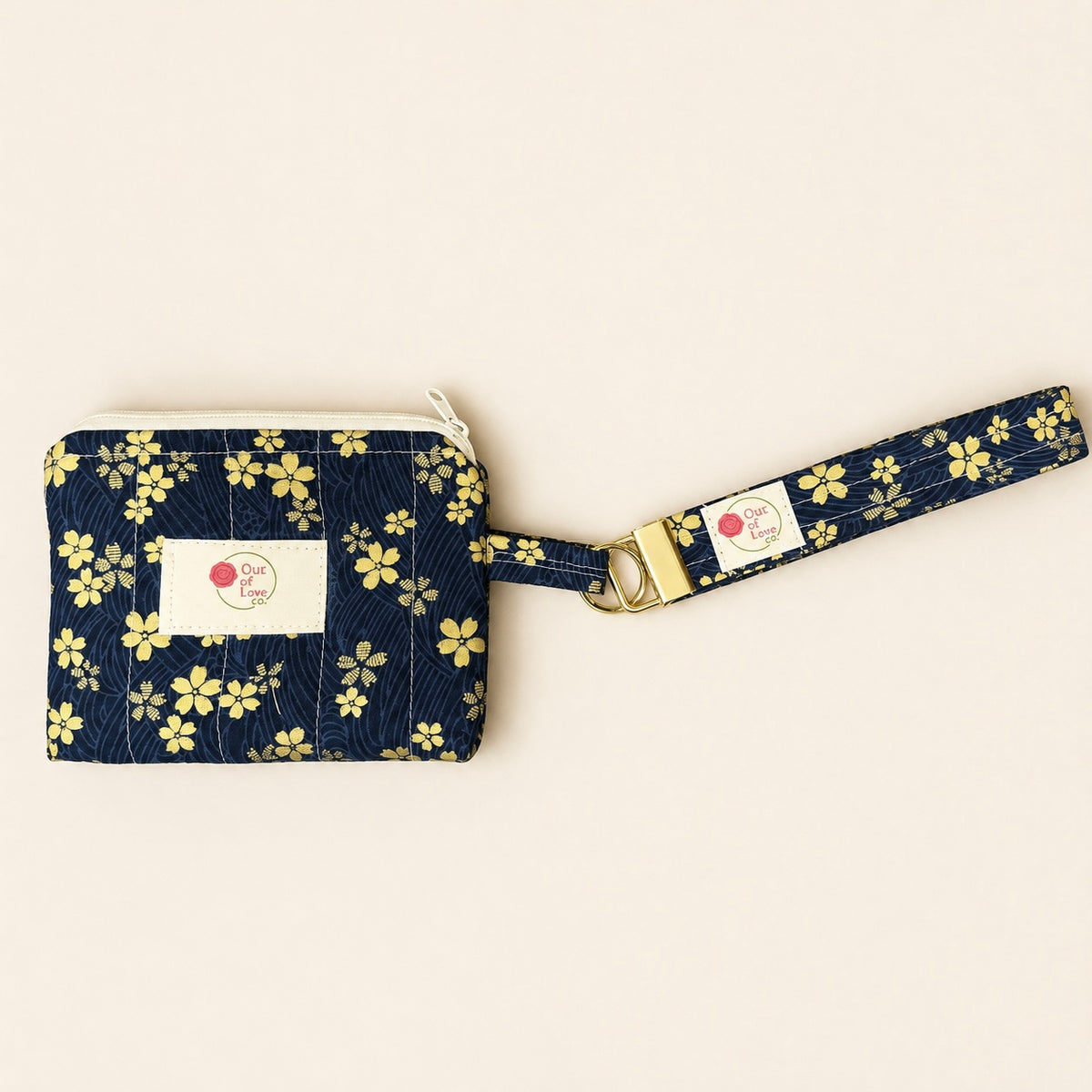 Michaela Quilted Floral Keychain Wallet & Wristlet Set