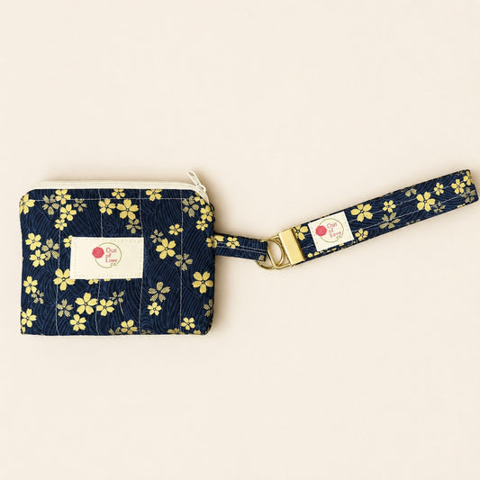 Michaela Quilted Floral Keychain Wallet & Wristlet Set