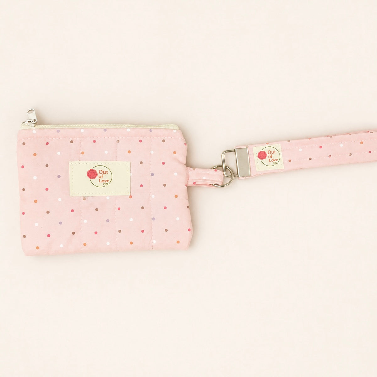 Mika Quilted Dotted Keychain Wallet & Wristlet Set.