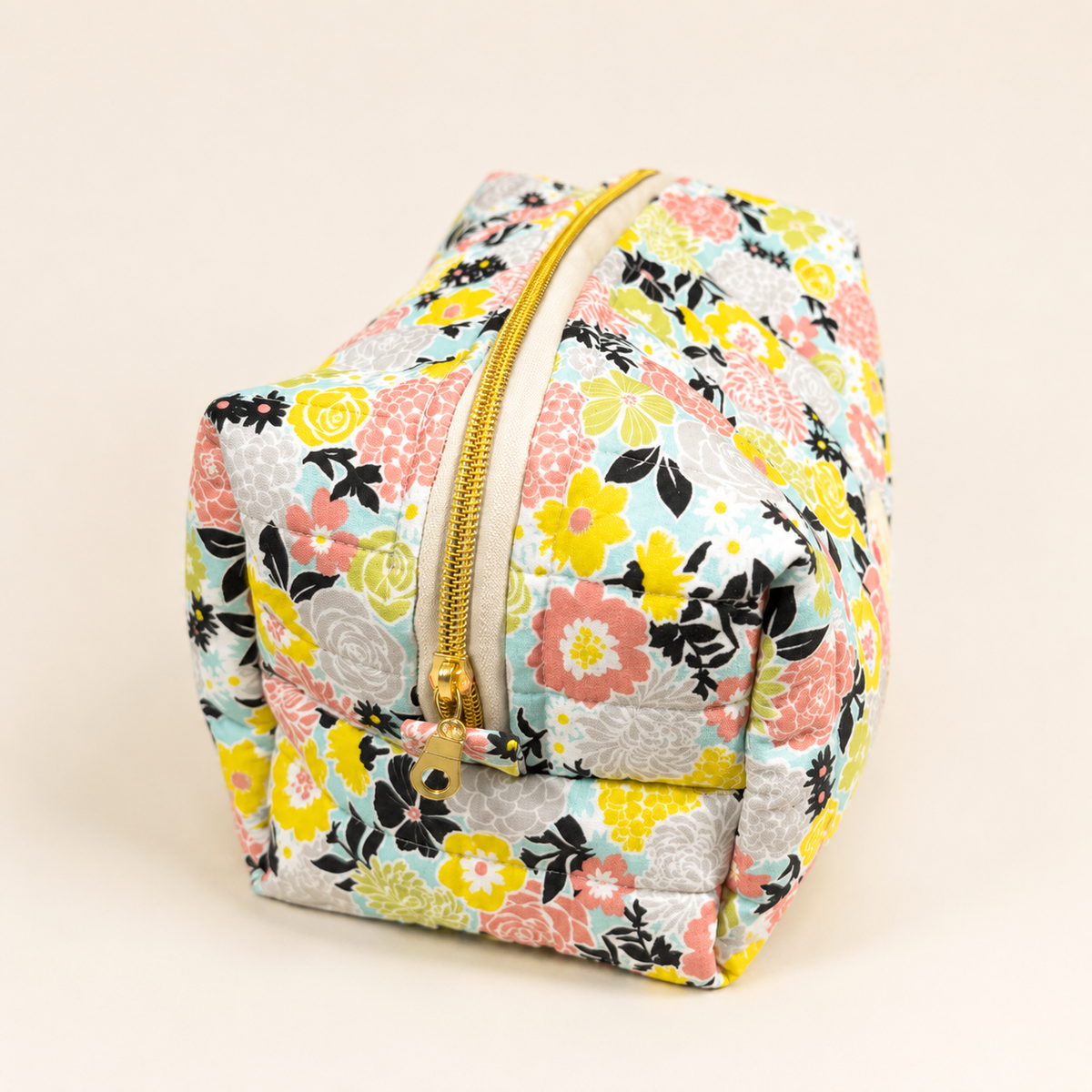 Flora Large Quilted Cosmetic Pouch