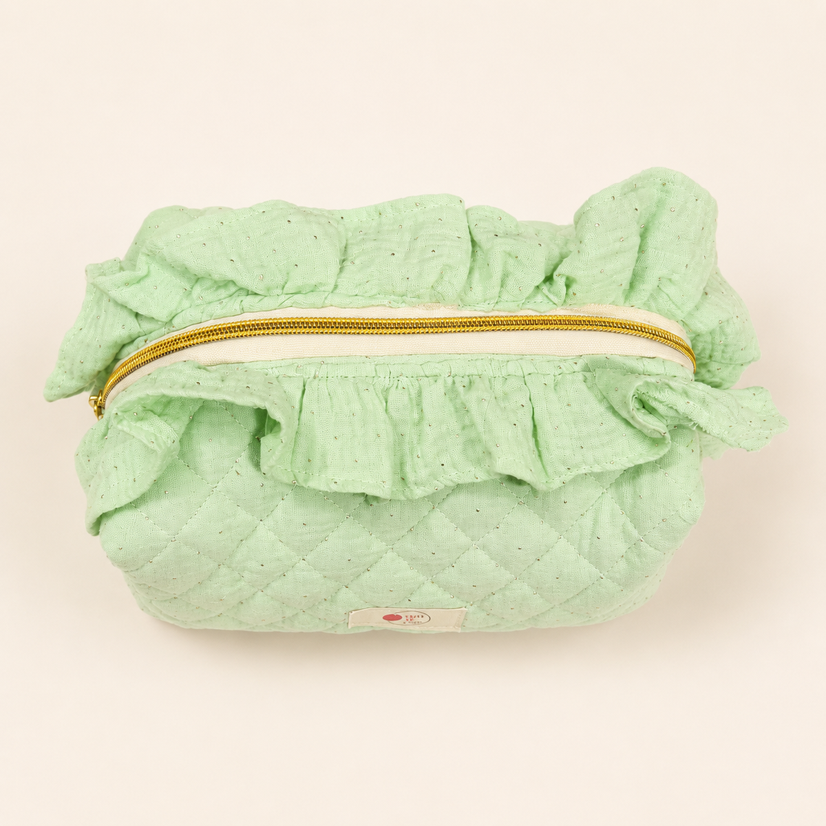 Claudia Large Ruffled Quilted Cosmetic Pouch