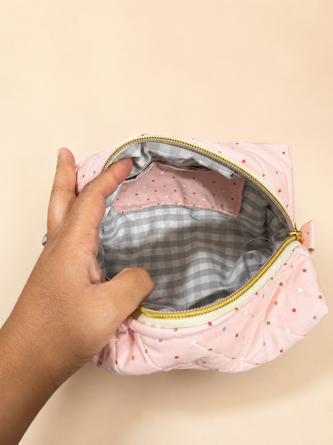 Mika Medium Quilted Cosmetic Pouch