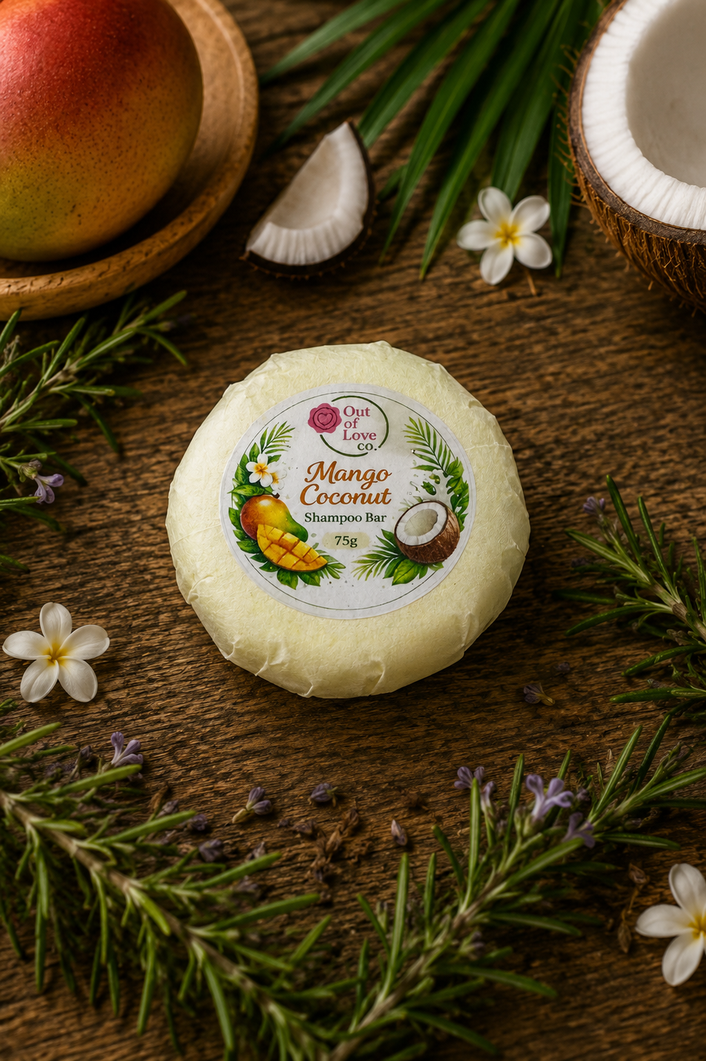 Mango Coconut Shampoo Bar for dry, frizzy, or damaged hair