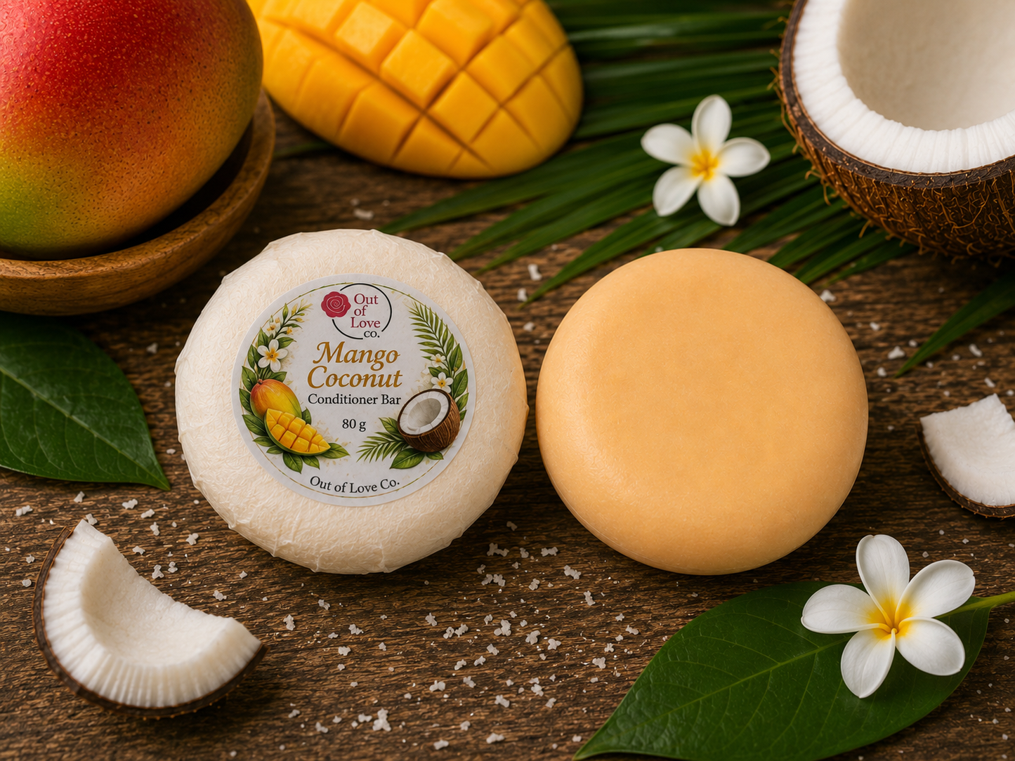 Mango Coconut Conditioner Bar for dry, damaged, or frizzy hair
