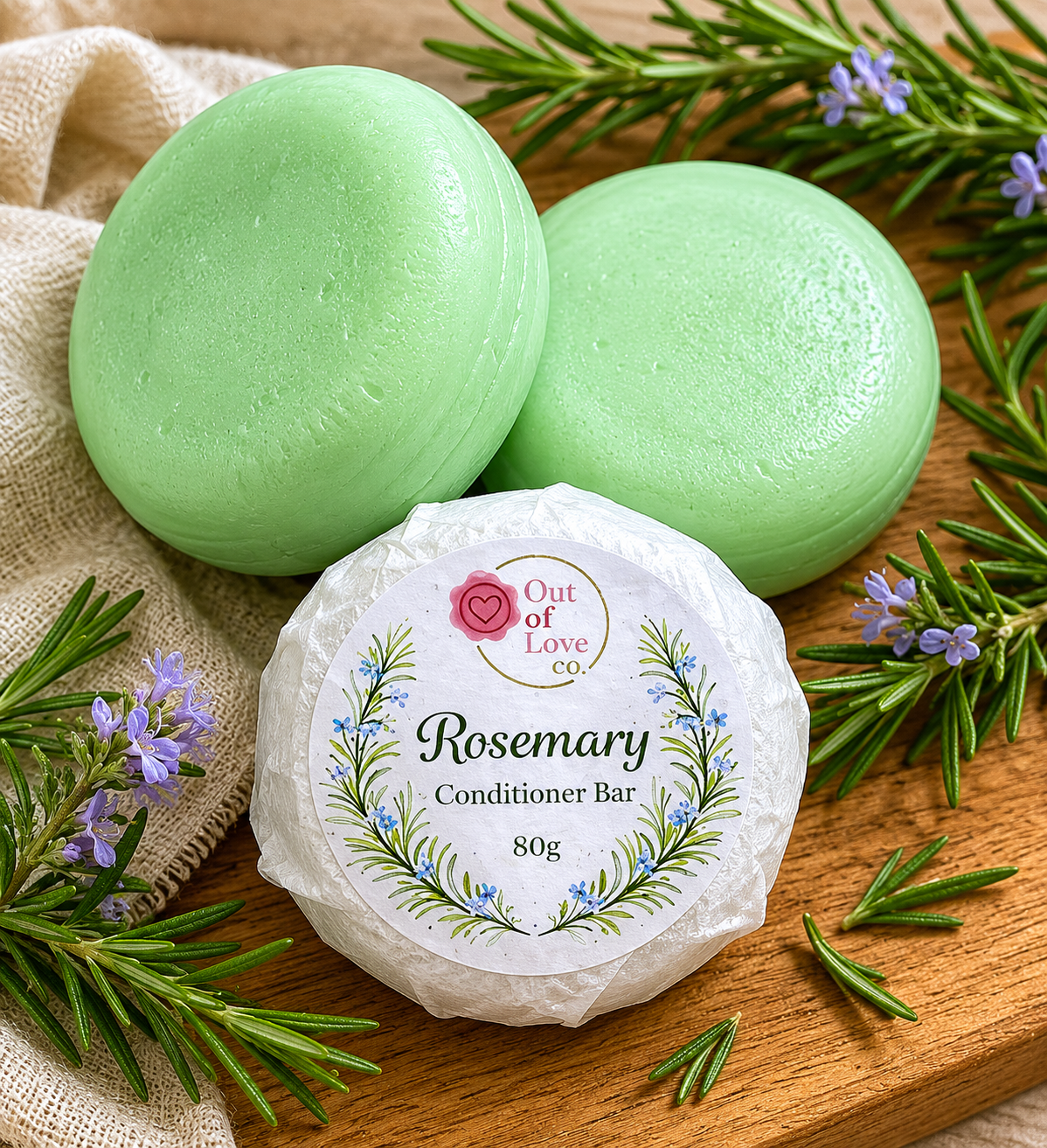 Rosemary Conditioner Bar for Weak & Breakage-Prone Hair
