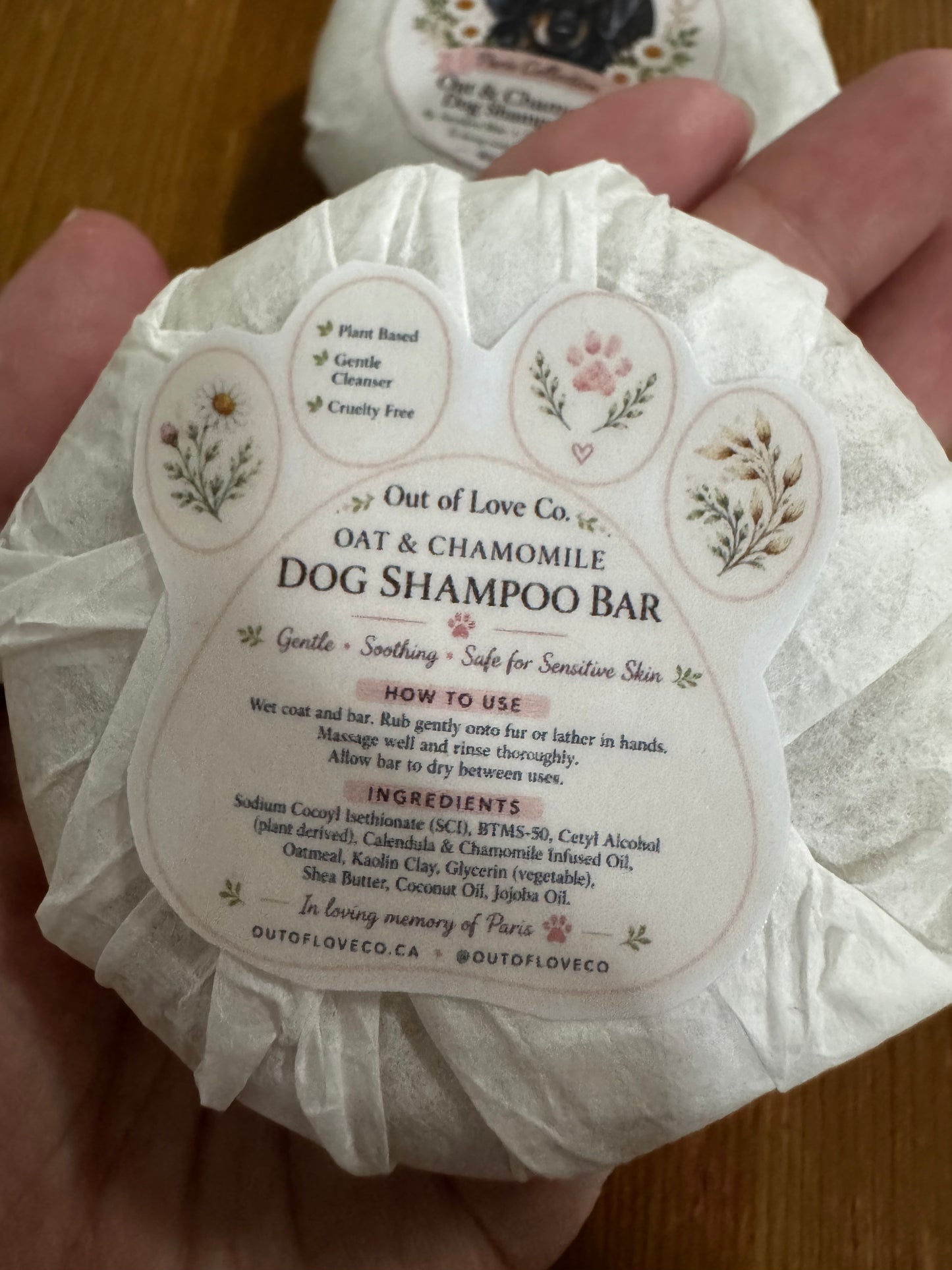 Paris Collection Dog Shampoo Bar – Oat & Chamomile
