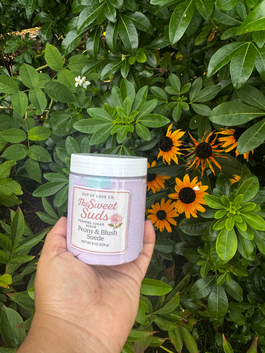 🌸💕 Foaming Sugar Scrub – Peony & Blush Suede